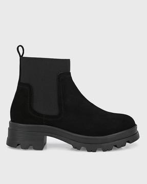 panelled ankle-length chelsea boots