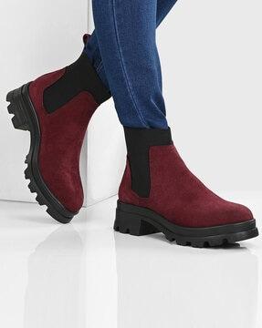 panelled ankle-length chelsea boots