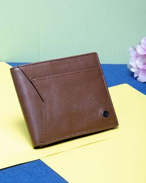 panelled bi-fold wallet with metal accent