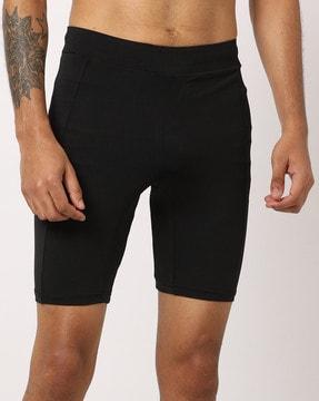 panelled biker shorts