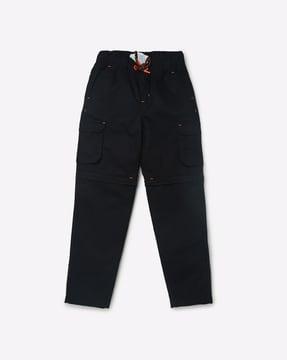 panelled cargo pants with drawstring waist