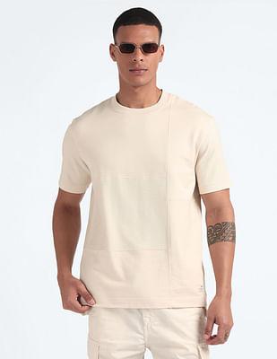 panelled cotton oversized t-shirt