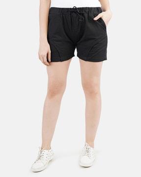 panelled cotton shorts with insert pockets