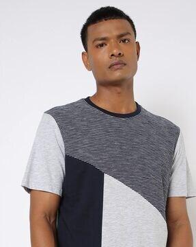 panelled crew-neck t-shirt