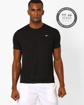 panelled crew-neck t-shirt