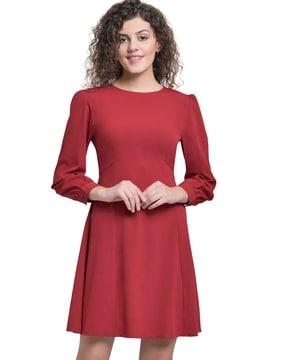 panelled fit and flare dress