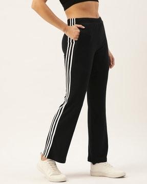 panelled flared track pants