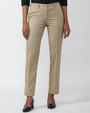 panelled flat-front pants