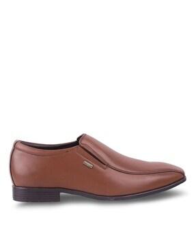 panelled genuine leather formal shoes