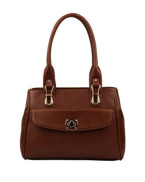 panelled handbag with flap pocket