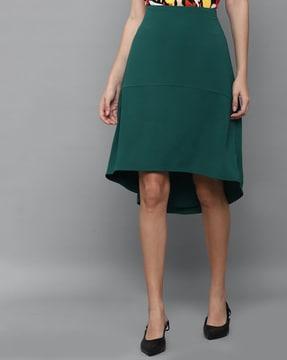 panelled high-low skirt