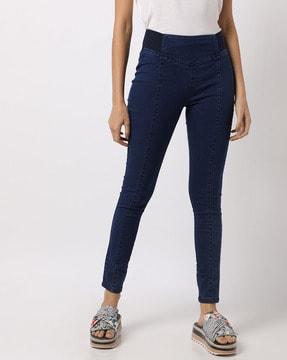 panelled high-rise ankle-length pants