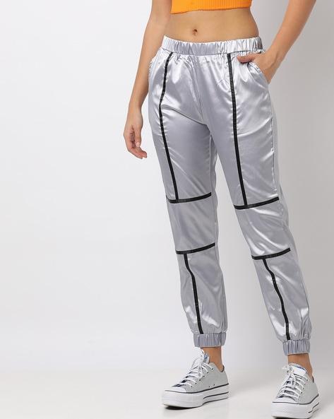 panelled high-rise joggers with insert pockets