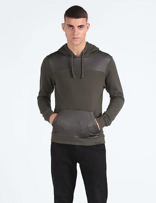 panelled hooded sweatshirt