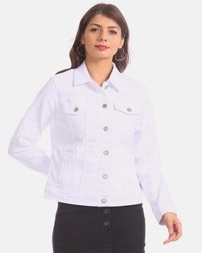 panelled jacket with buttoned flap pockets