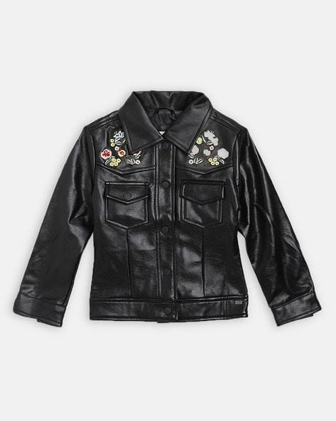 panelled jacket with floral embroidery