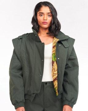 panelled jacket with layered sleeves