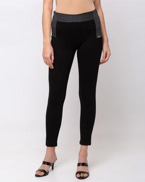 panelled jeggings with zip closure