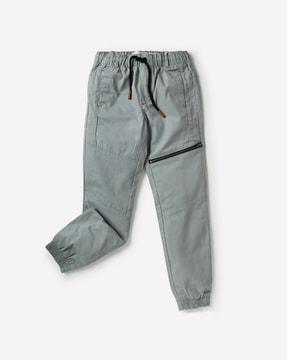panelled joggers with drawstring fastening