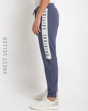 panelled joggers with elasticated drawstring waist