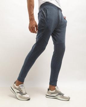 panelled joggers with elasticated drawstring waist