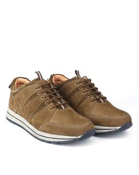 panelled lace-up casual shoes 