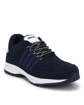 panelled lace-up casual shoes