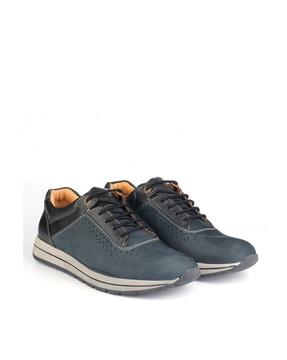 panelled lace-up casual shoes