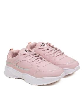 panelled lace-up casual shoes