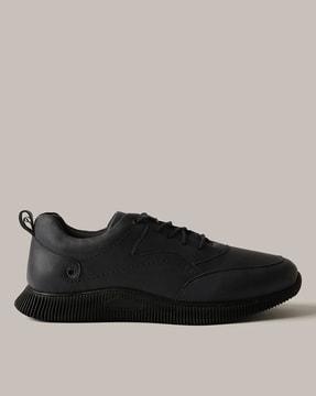 panelled lace-up casual shoes