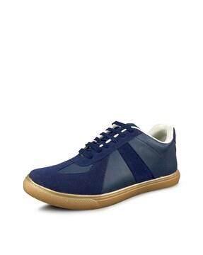 panelled lace-up casual shoes