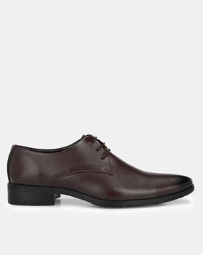 panelled lace-up derby shoes