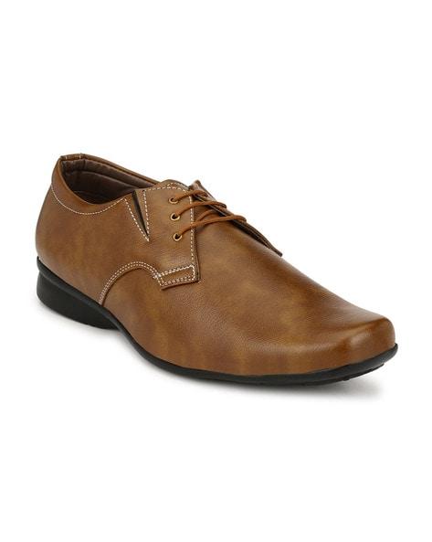 panelled lace-up derby shoes