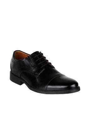 panelled lace-up derby shoes