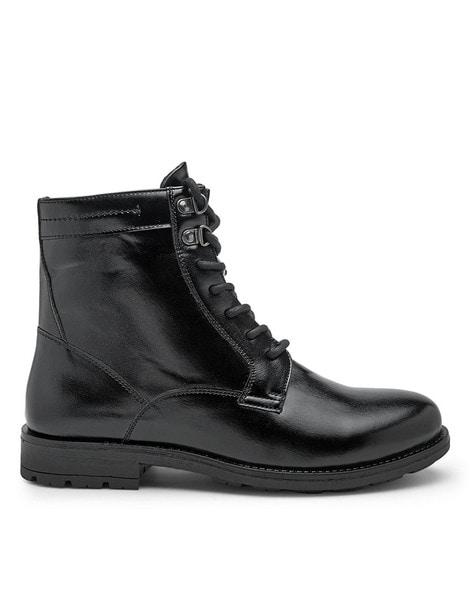 panelled lace-up formal boots