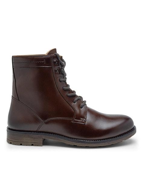 panelled lace-up formal boots