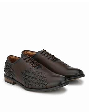 panelled lace-up formal shoes 