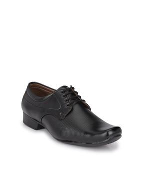 panelled lace-up formal shoes