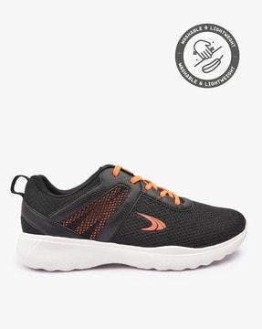 panelled lace-up running shoes