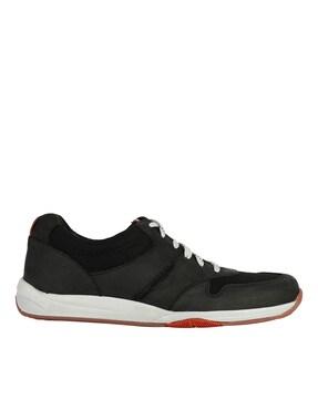 panelled lace-up sneakers