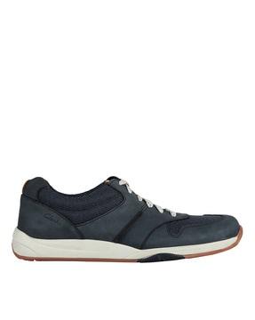 panelled lace-up sneakers