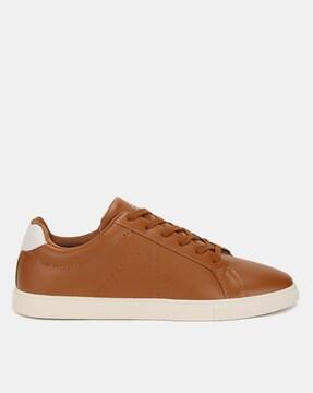 panelled lace-up sneakers