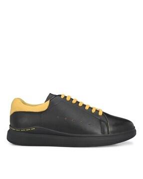 panelled lace-up sneakers