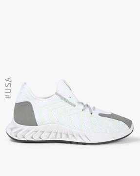 panelled lace-up sneakers