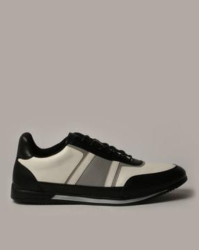 panelled lace-up sneakers