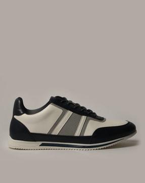 panelled lace-up sneakers