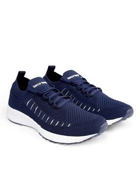 panelled lace-up sports shoes