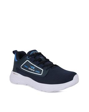 panelled lace-up sports shoes