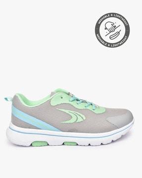 panelled lace-up sports shoes