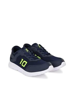 panelled lace-up sports shoes